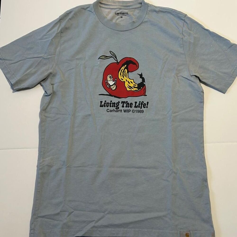 Carhartt WIP Men’s Misty Sky graphic tee ‘Living The Life!’